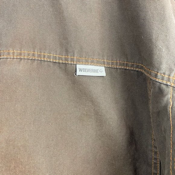 Wolverine Mens Fleece Lined Insulated Canvas Coat Jacket Heavy Duty Brown XXL - Picture 3 of 11